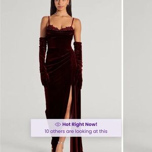 Windsor Burgundy Velvet Maxi Dress